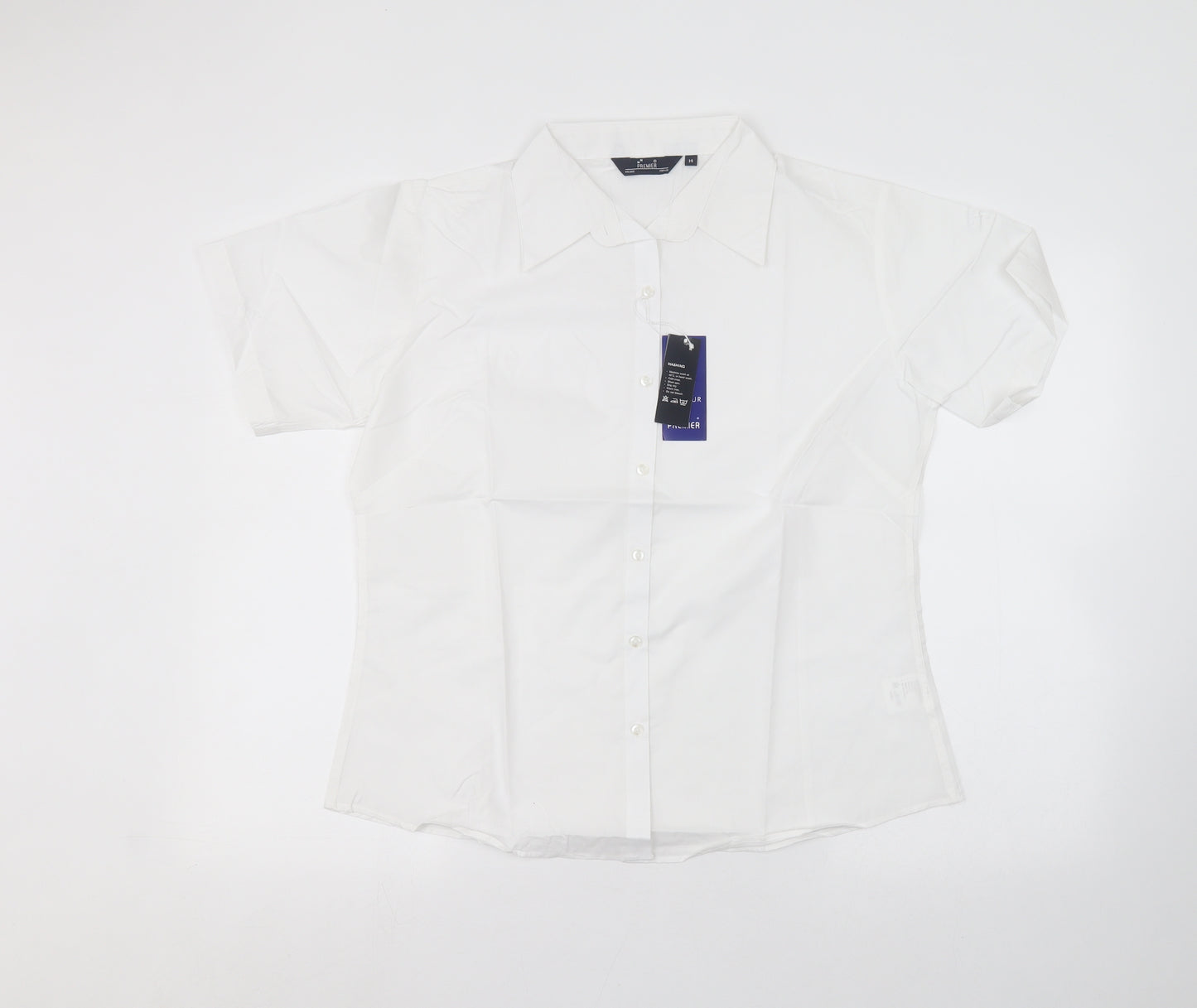 Premier man Mens White    Dress Shirt Size 14