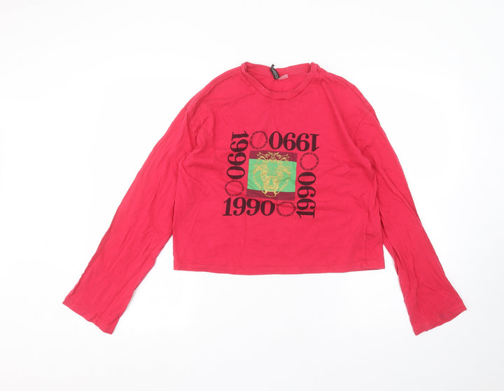 H&M Womens Pink Basic T-Shirt Size S