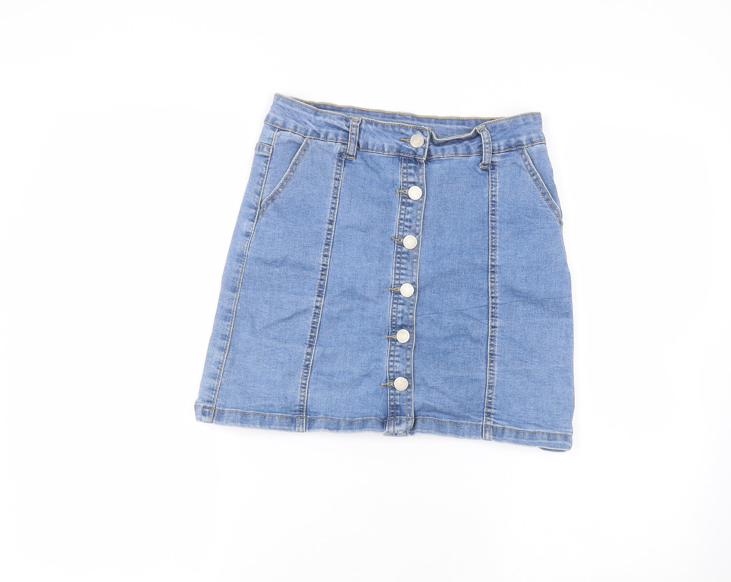 Preworn Womens Blue   Mini Skirt Size L