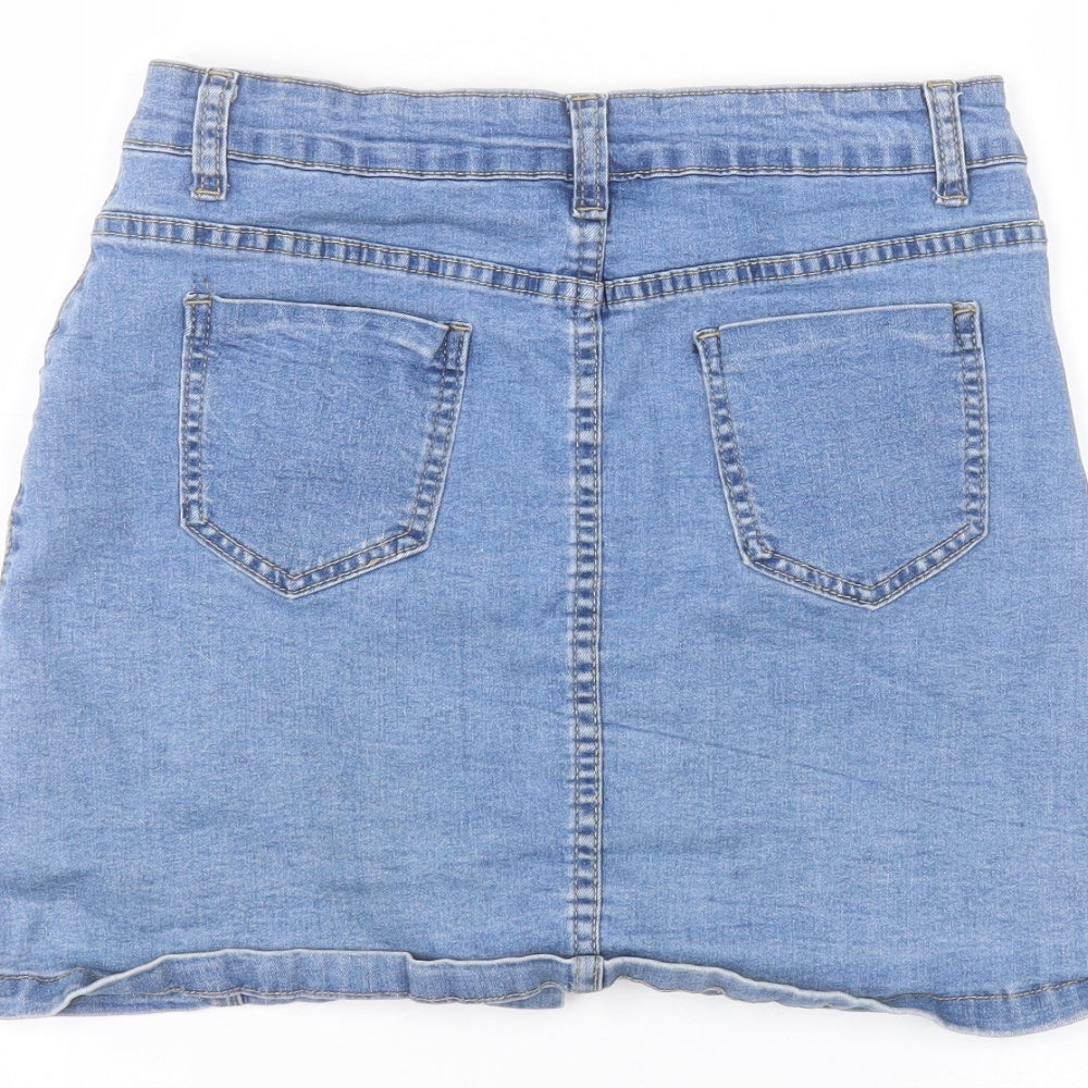Preworn Womens Blue   Mini Skirt Size L