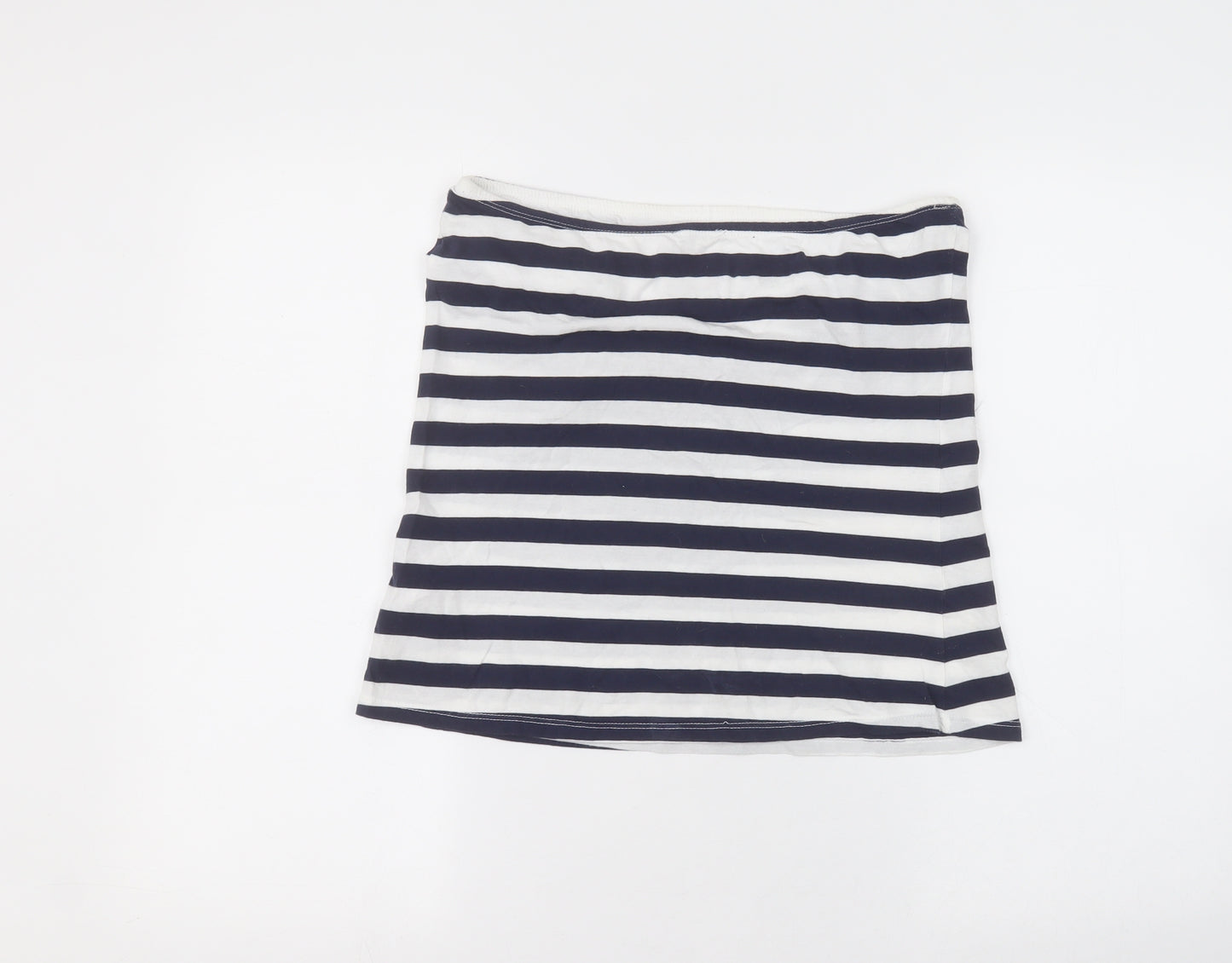 New Look Womens White Striped  Mini Skirt Size 14