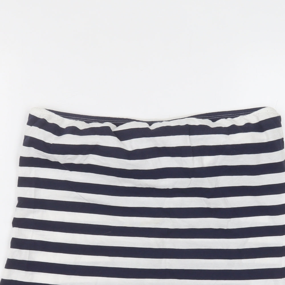 New Look Womens White Striped  Mini Skirt Size 14