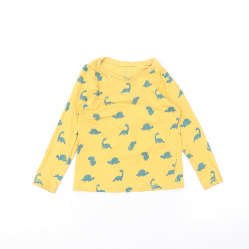 George Girls Yellow   Basic T-Shirt Size 5-6 Years