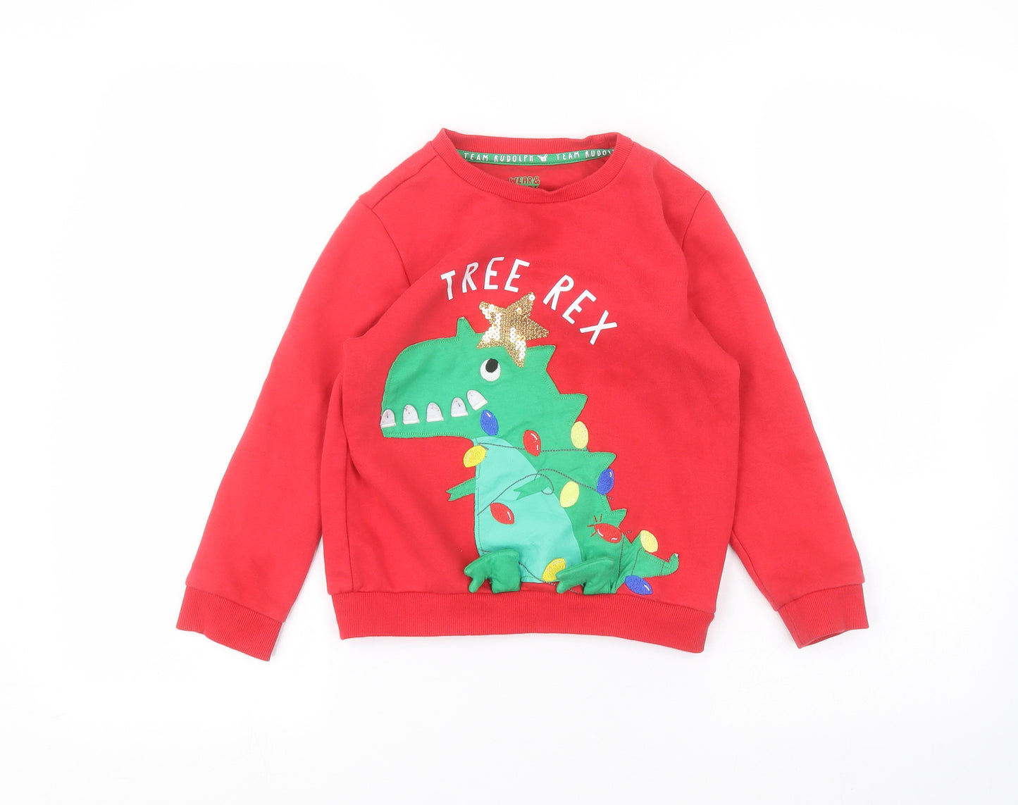 F&F Boys Red   Pullover Jumper Size 6-7 Years