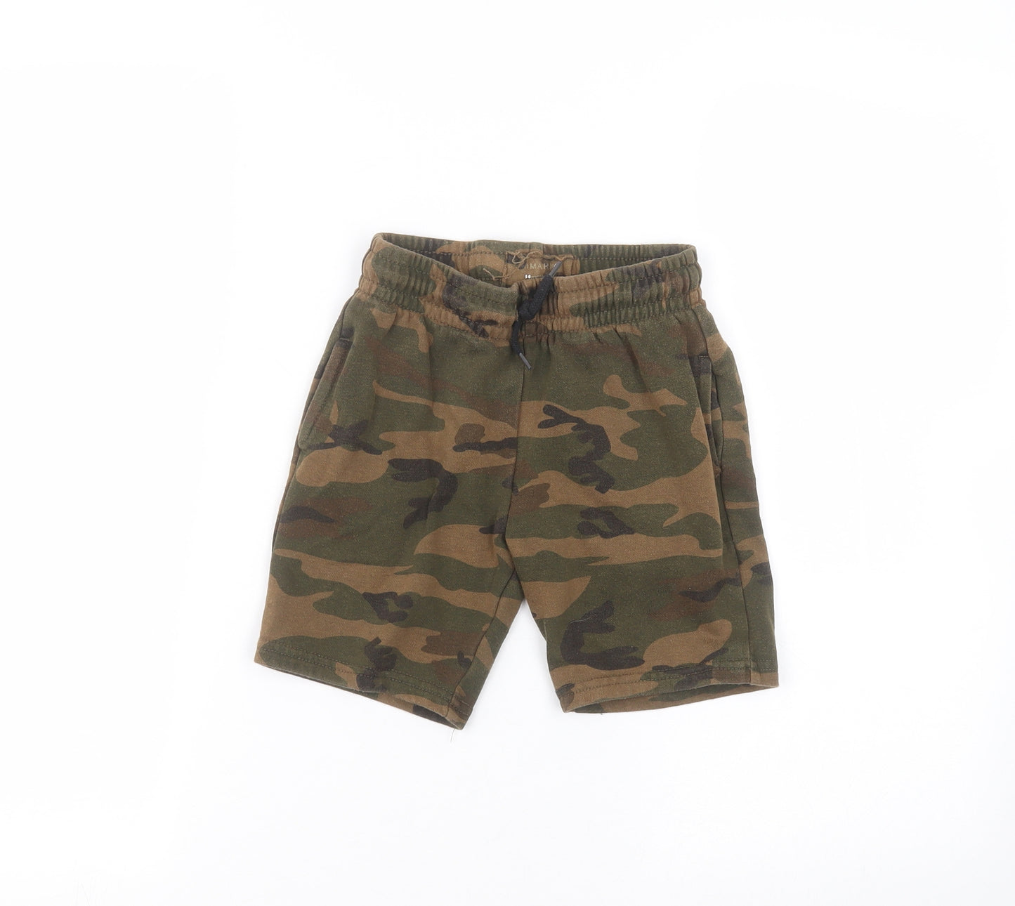 Primark Boys Green Camouflage  Sweat Shorts Size 5-6 Years