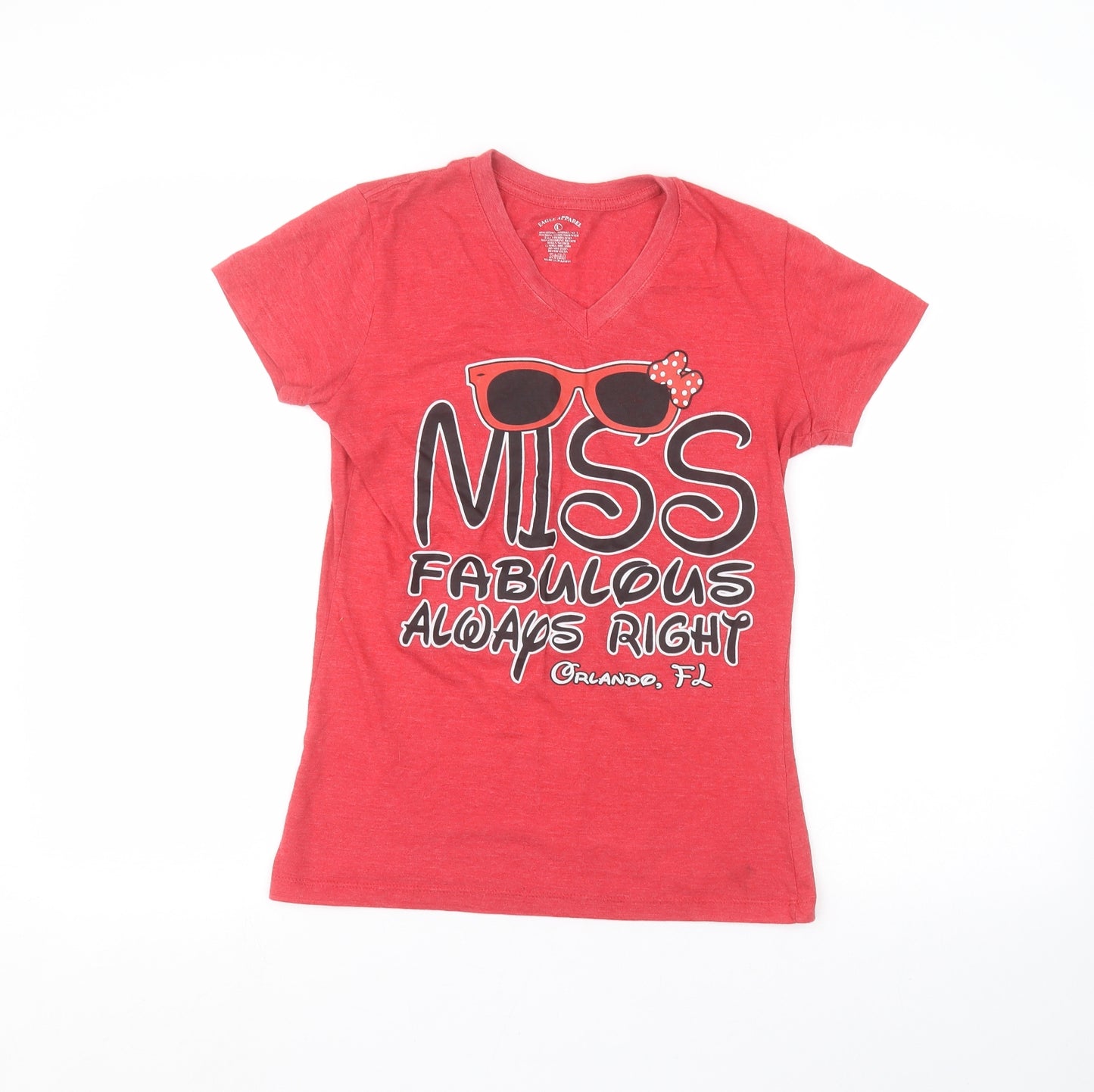 eagle apparel Girls Red   Basic T-Shirt Size L