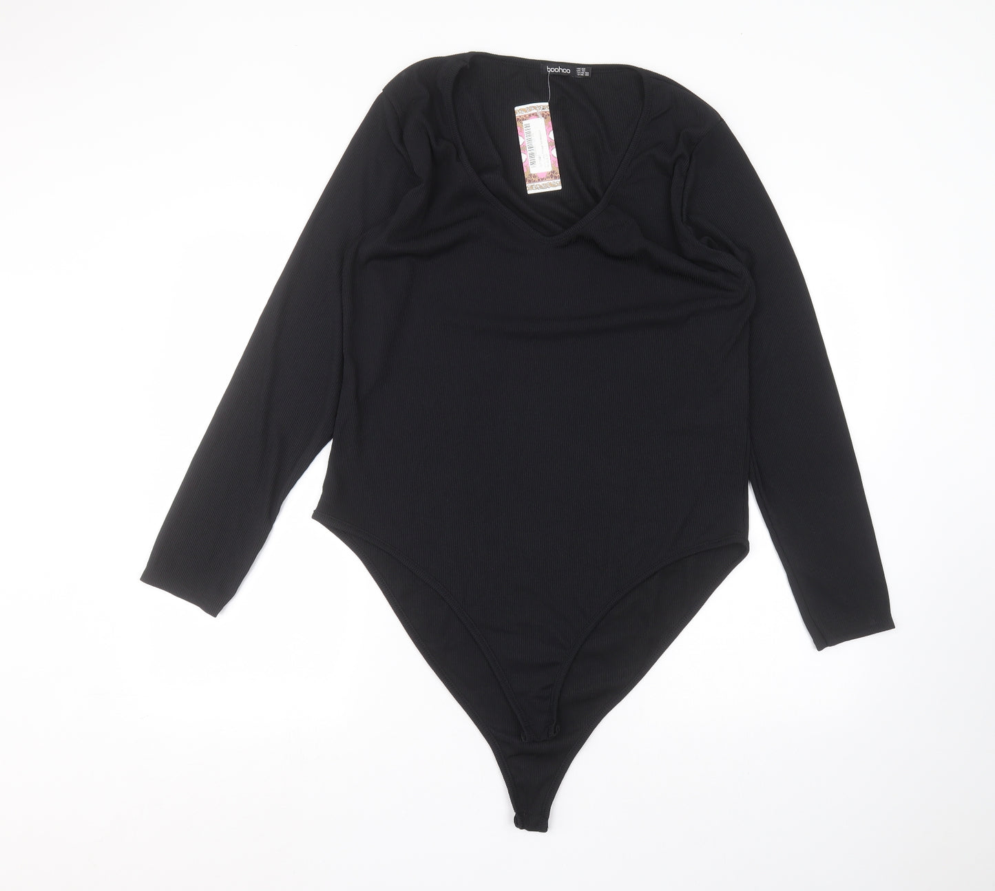Boohoo Womens Black   Bodysuit One-Piece Size 22
