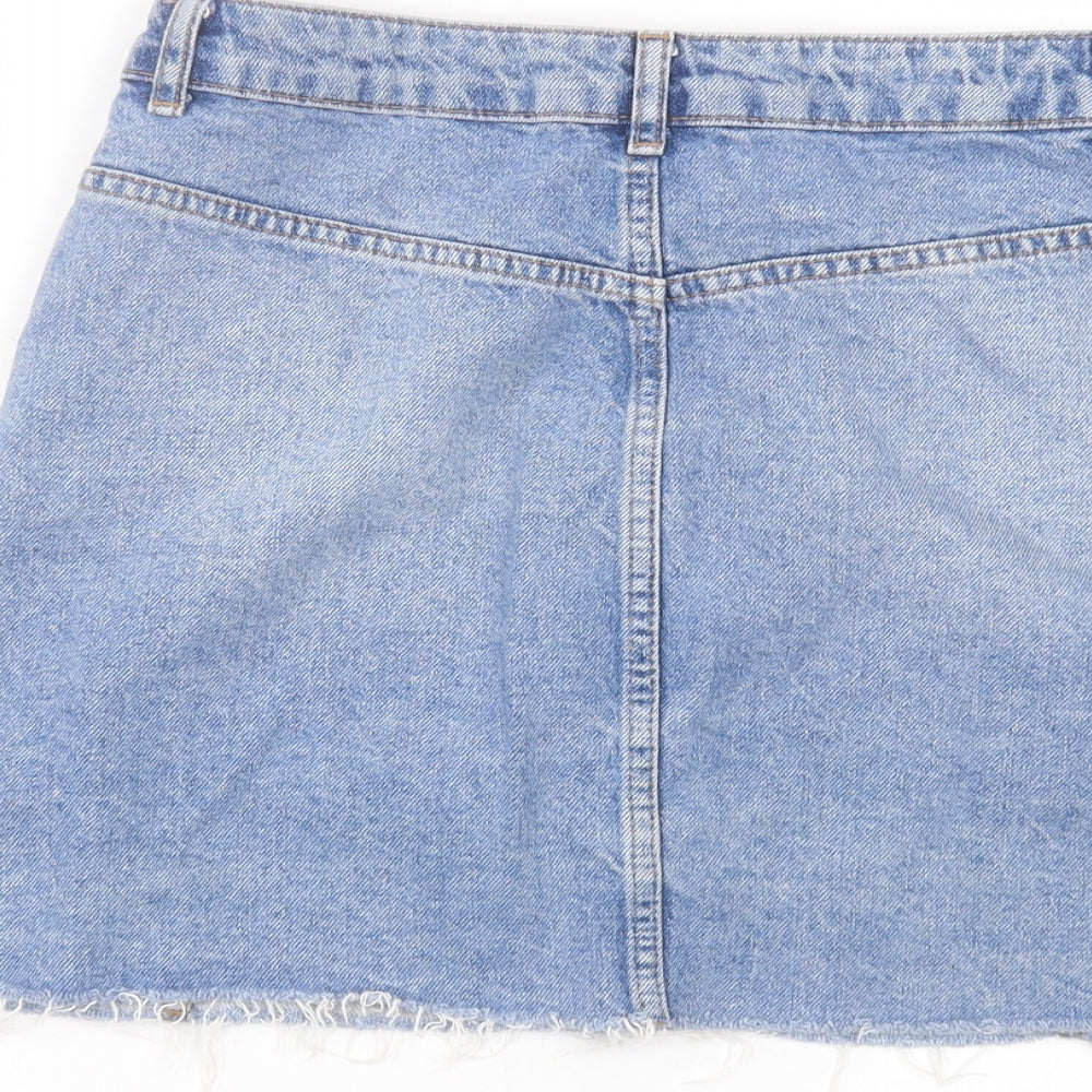 Topshop Womens Blue   A-Line Skirt Size 8