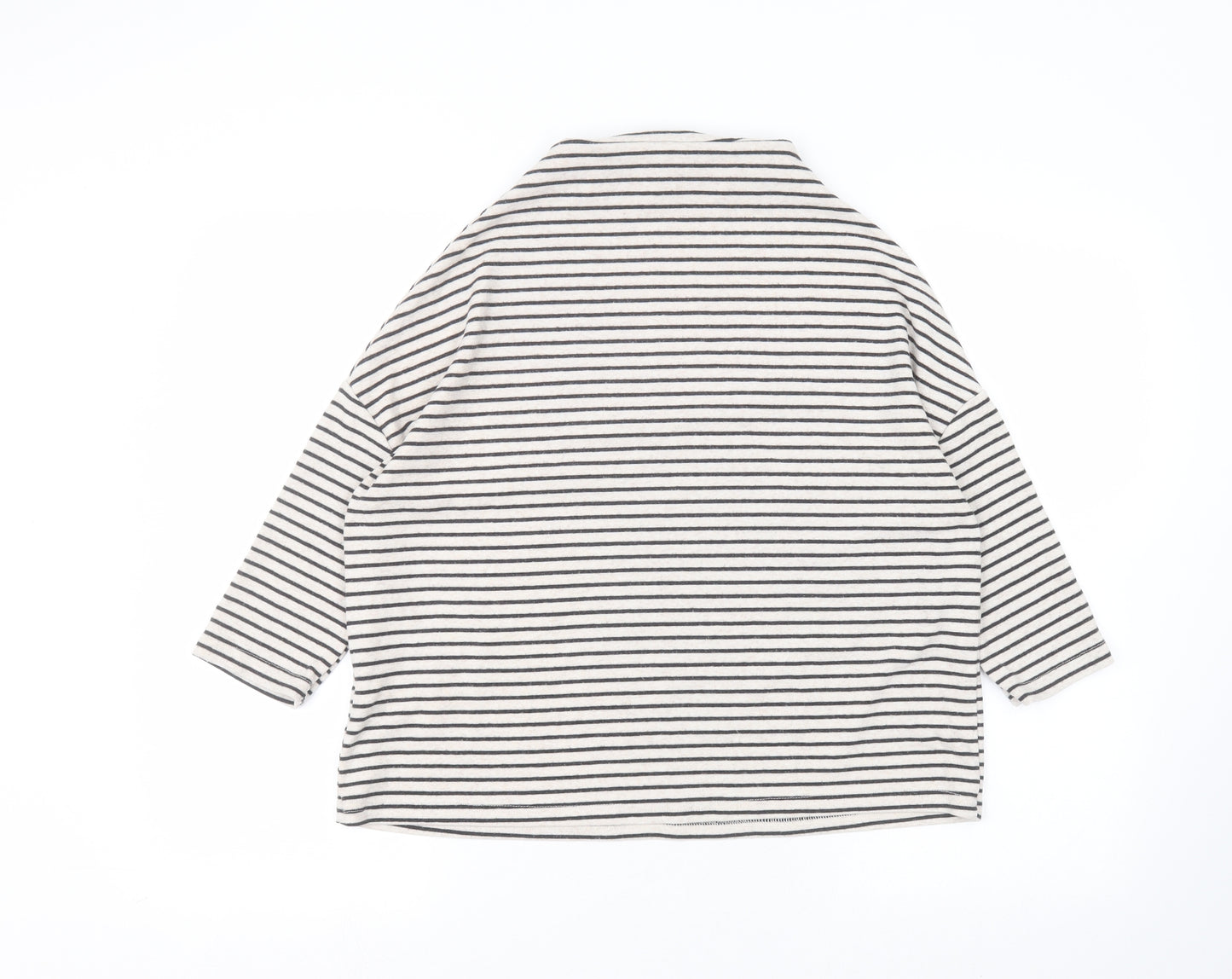 New Look Womens White Striped  Basic T-Shirt Size 8