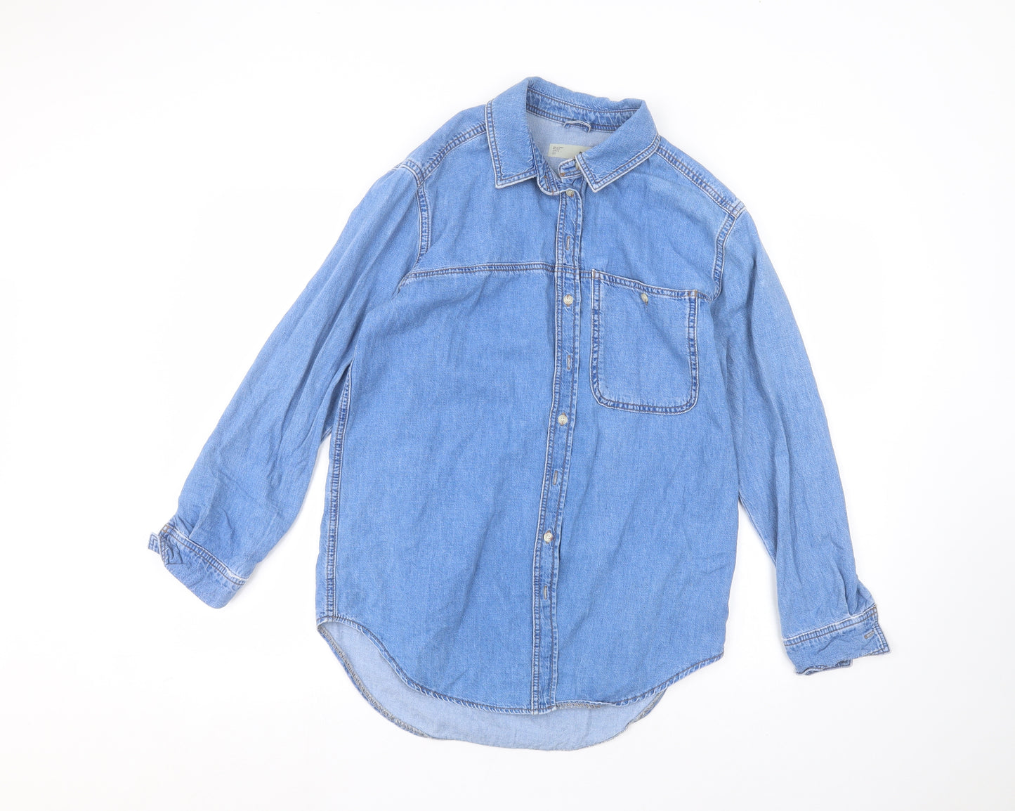 Topshop Womens Blue   Basic Button-Up Size 8