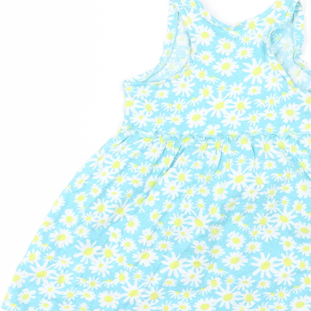 Blue Zoo Girls Blue Floral  A-Line  Size 3-4 Years