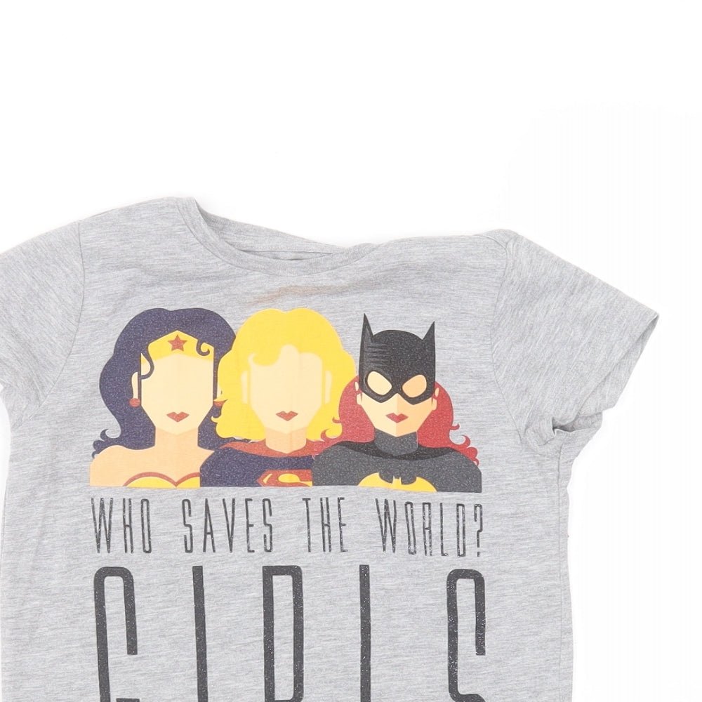 TU Girls Grey   Basic T-Shirt Size 7 Years