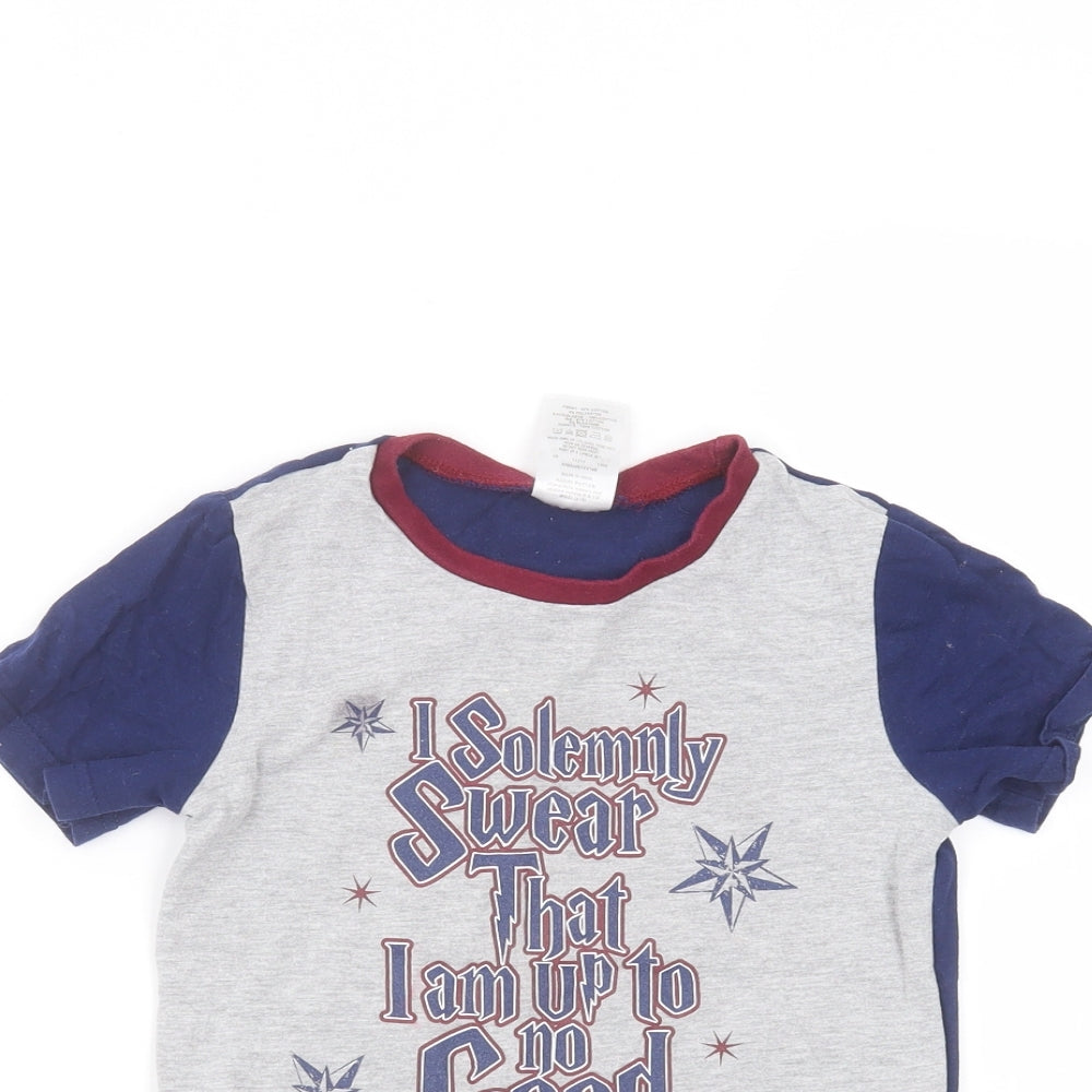 Harry Potter Boys Grey   Basic T-Shirt Size 5-6 Years  - harry potter