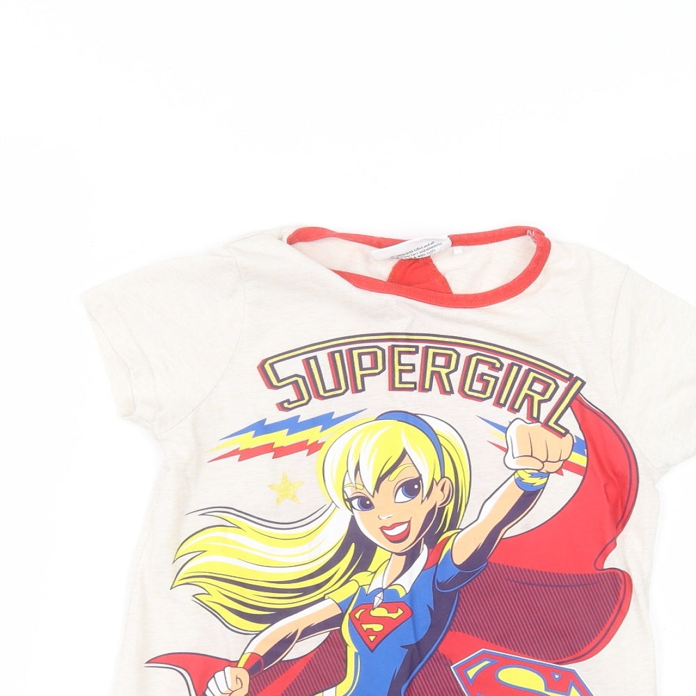 George Girls White   Basic T-Shirt Size 6-7 Years