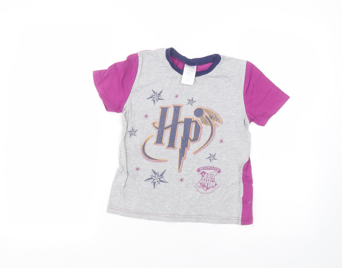 Harry Potter Girls Grey   Basic T-Shirt Size 7-8 Years
