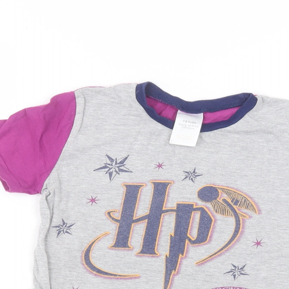 Harry Potter Girls Grey   Basic T-Shirt Size 7-8 Years