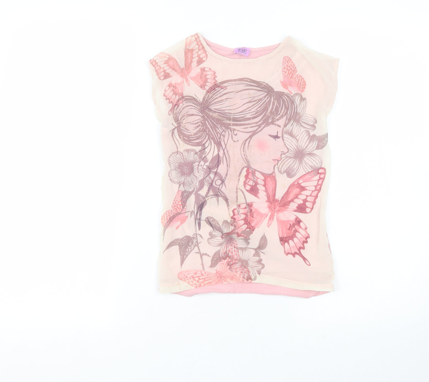 F&F Girls Pink   Basic T-Shirt Size 7-8 Years