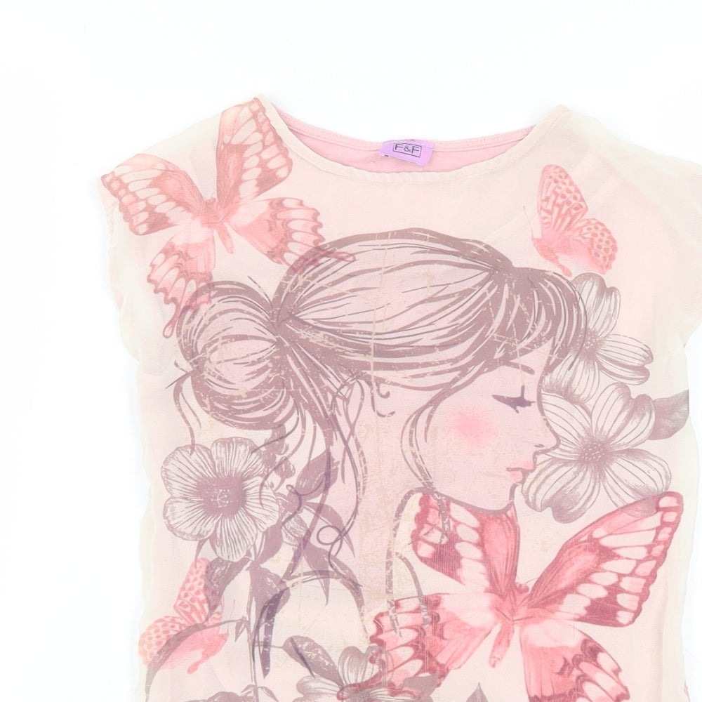 F&F Girls Pink   Basic T-Shirt Size 7-8 Years