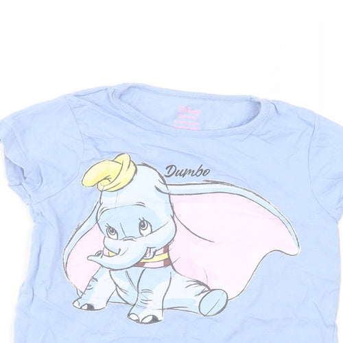 Disney Girls Blue   Basic T-Shirt Size 6-7 Years  - Dumbo
