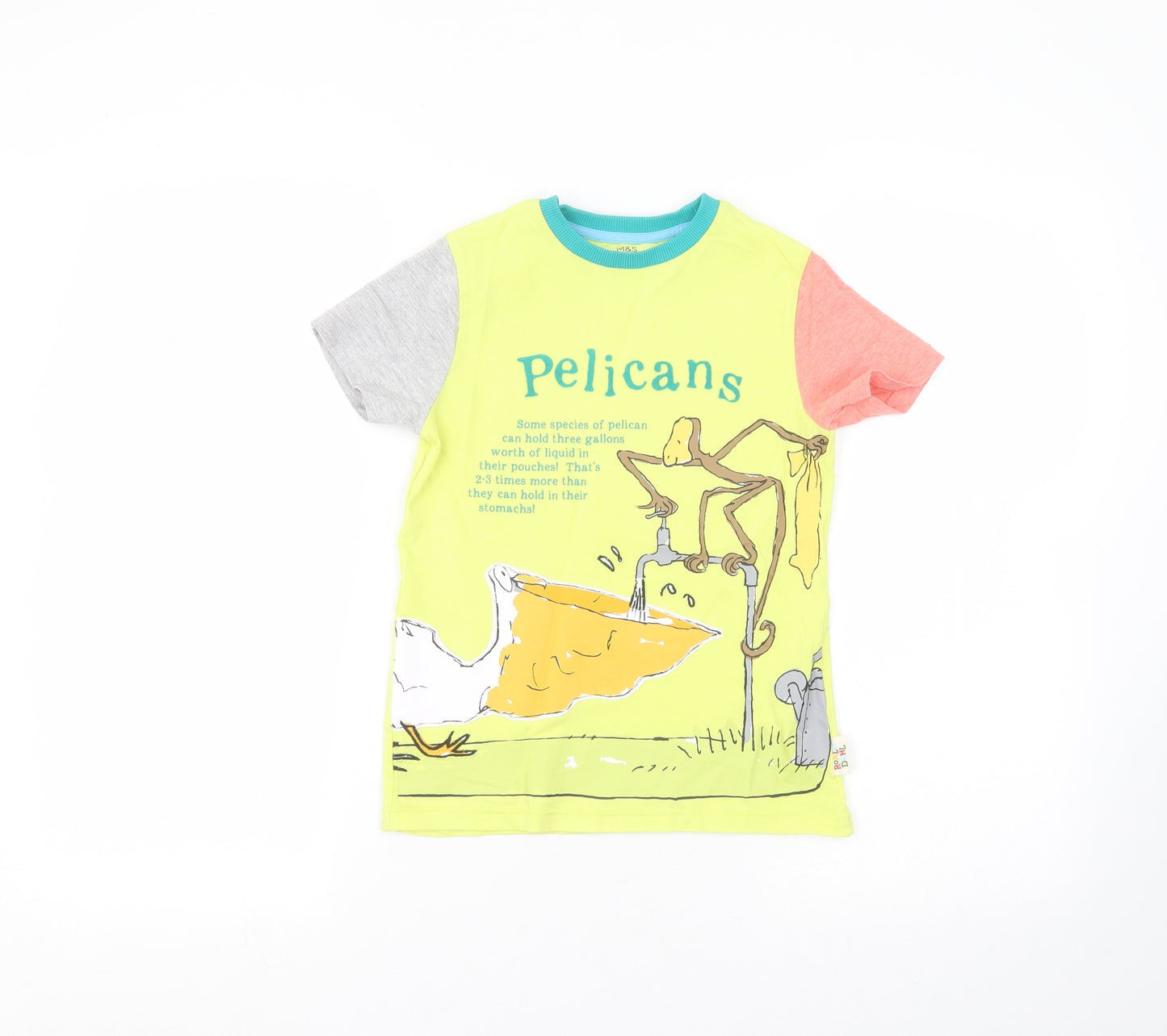 Marks and Spencer Boys Yellow   Basic T-Shirt Size 6-7 Years