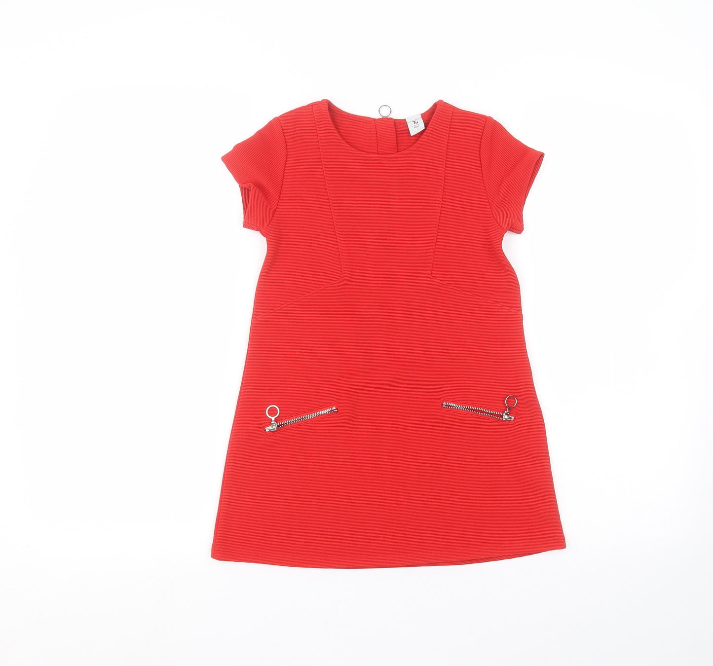 TU Girls Red   Basic T-Shirt Size 5 Years