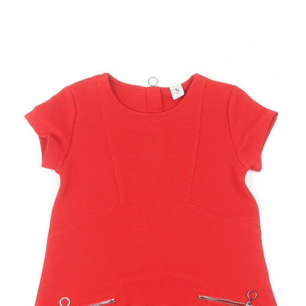 TU Girls Red   Basic T-Shirt Size 5 Years