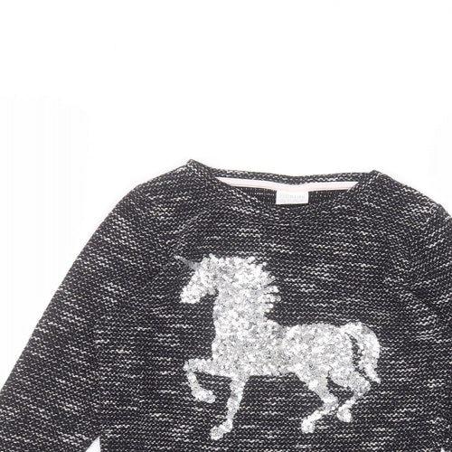 F&F Girls Black   Basic T-Shirt Size 8-9 Years