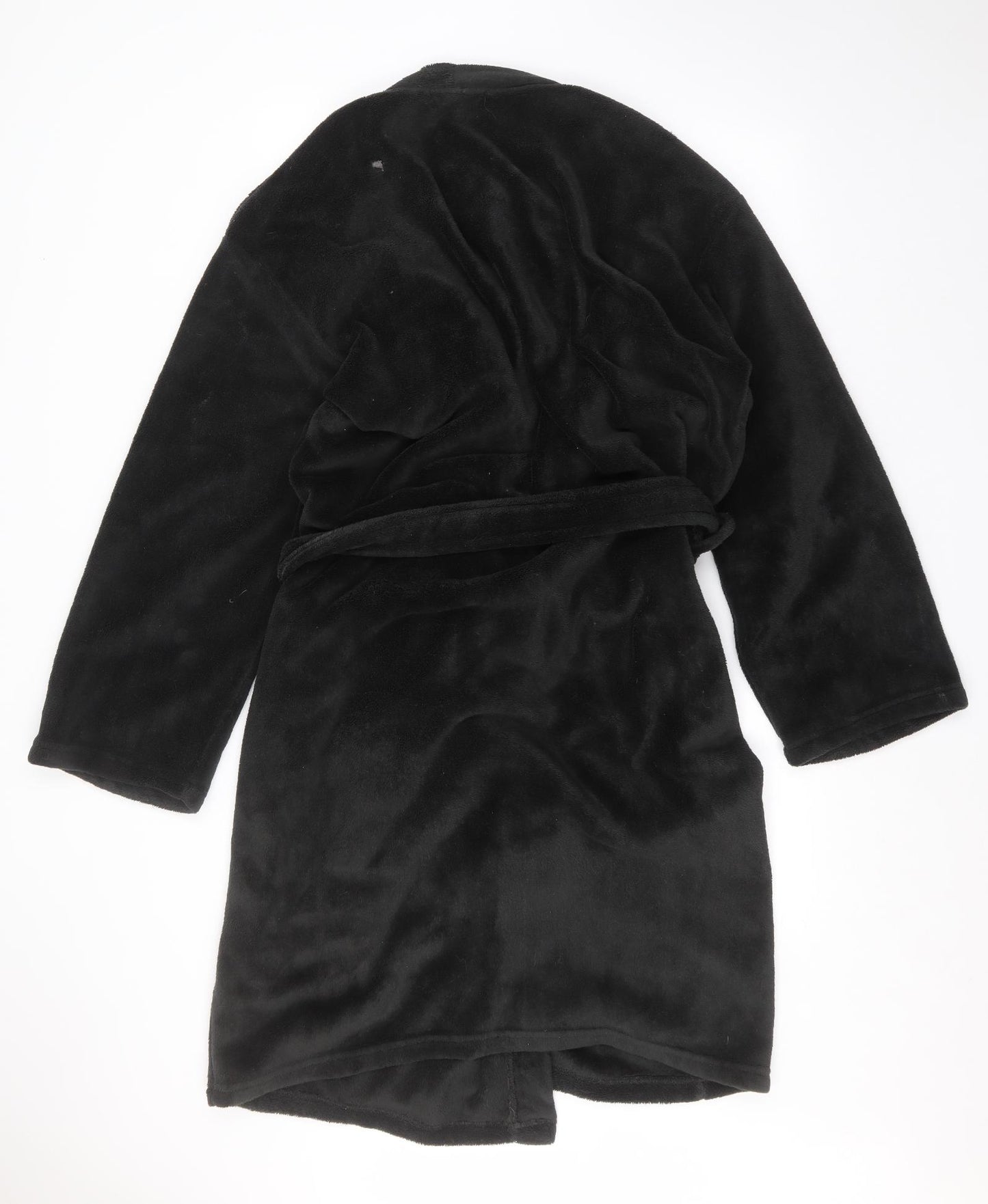 Atlantic Bay Mens Black Solid   Robe Size M