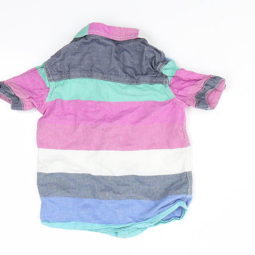 Mini Club Boys Pink Striped  Basic Button-Up Size 3-4 Years  - Pink Green Blue Ivory Stripes