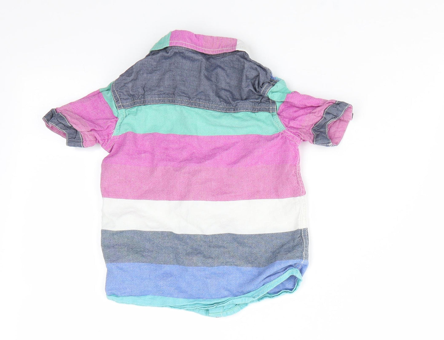 Mini Club Boys Pink Striped  Basic Button-Up Size 3-4 Years  - Pink Green Blue Ivory Stripes
