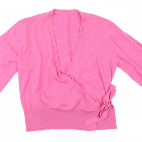 NEXT Womens Pink   Cardigan Jumper Size 12  - Wrap Style Cardigan Frilled Cuffs