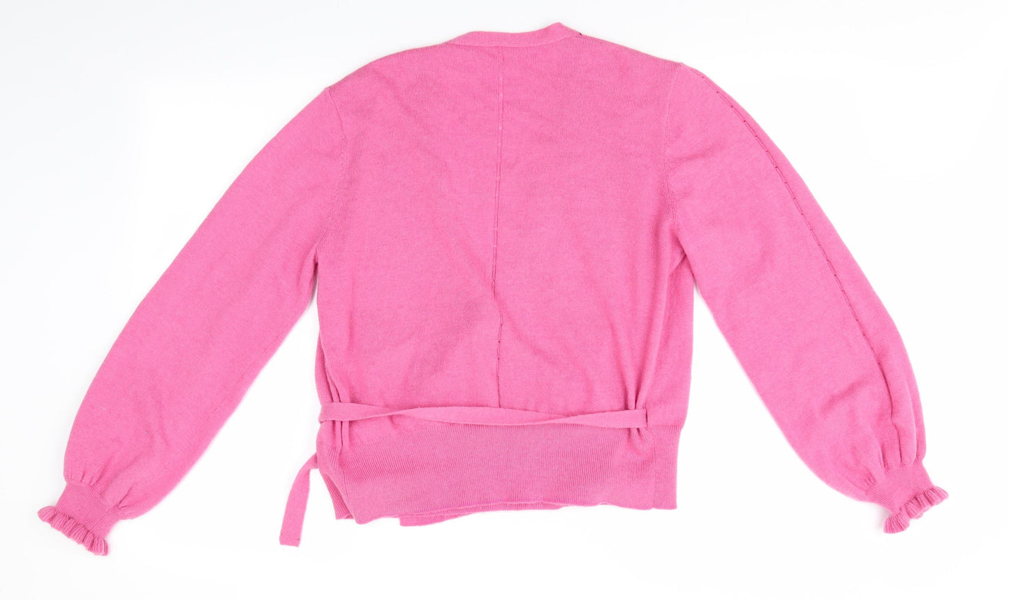 NEXT Womens Pink   Cardigan Jumper Size 12  - Wrap Style Cardigan Frilled Cuffs