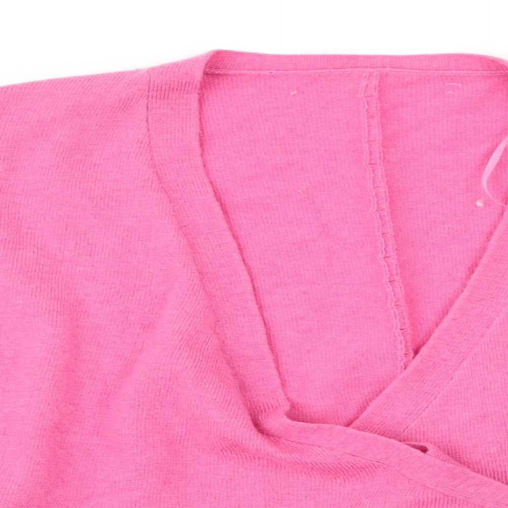 NEXT Womens Pink   Cardigan Jumper Size 12  - Wrap Style Cardigan Frilled Cuffs