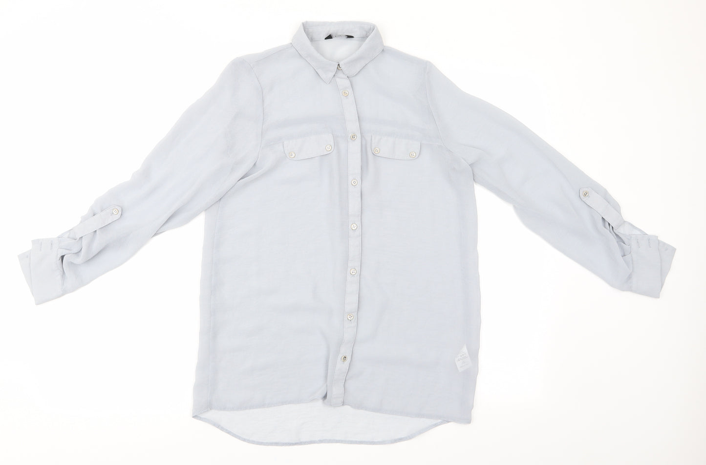 Florence and Fred Womens Grey    Button-Up Size 8  - Pale grey Adjustable length sleeve