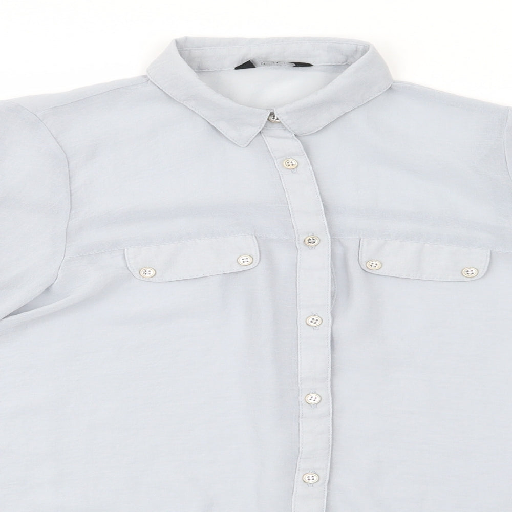 Florence and Fred Womens Grey    Button-Up Size 8  - Pale grey Adjustable length sleeve