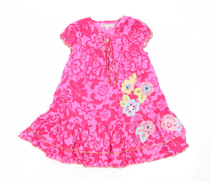 Indigo Girls Pink Floral  A-Line  Size 18-24 Months  - Frilled hem