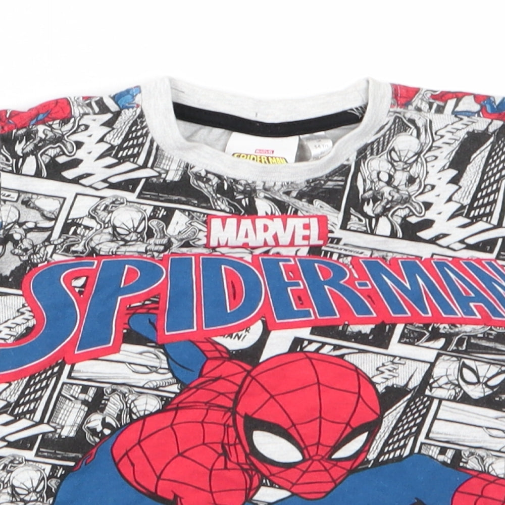 Marvel Boys Grey   Basic T-Shirt Size 5-6 Years  - Spdierman