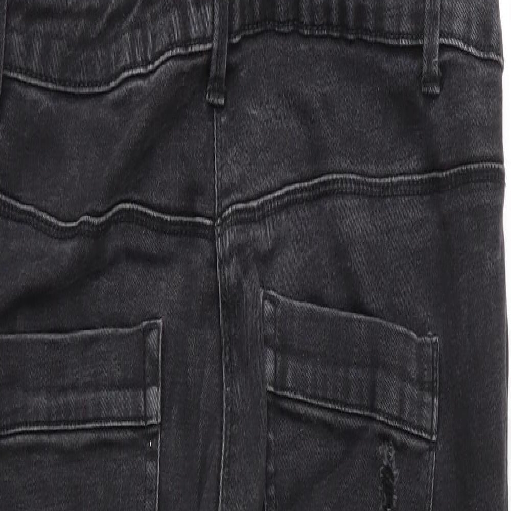 Denim by Matalan Womens Black   Dungaree One-Piece Size 12 L29 in - Distressed Denim