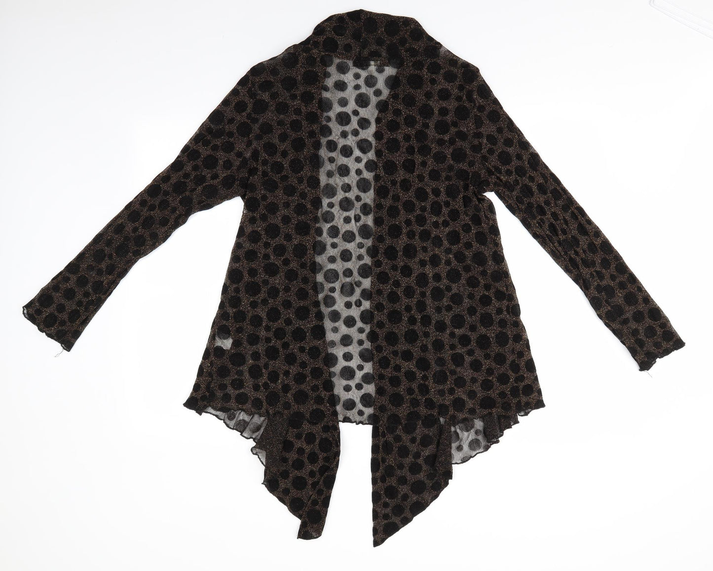 Cruz Essentials Womens Black Polka Dot  Jacket  Size XL  - Waterfall Jacket Gold Glitter effect