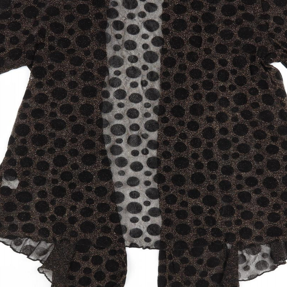 Cruz Essentials Womens Black Polka Dot  Jacket  Size XL  - Waterfall Jacket Gold Glitter effect