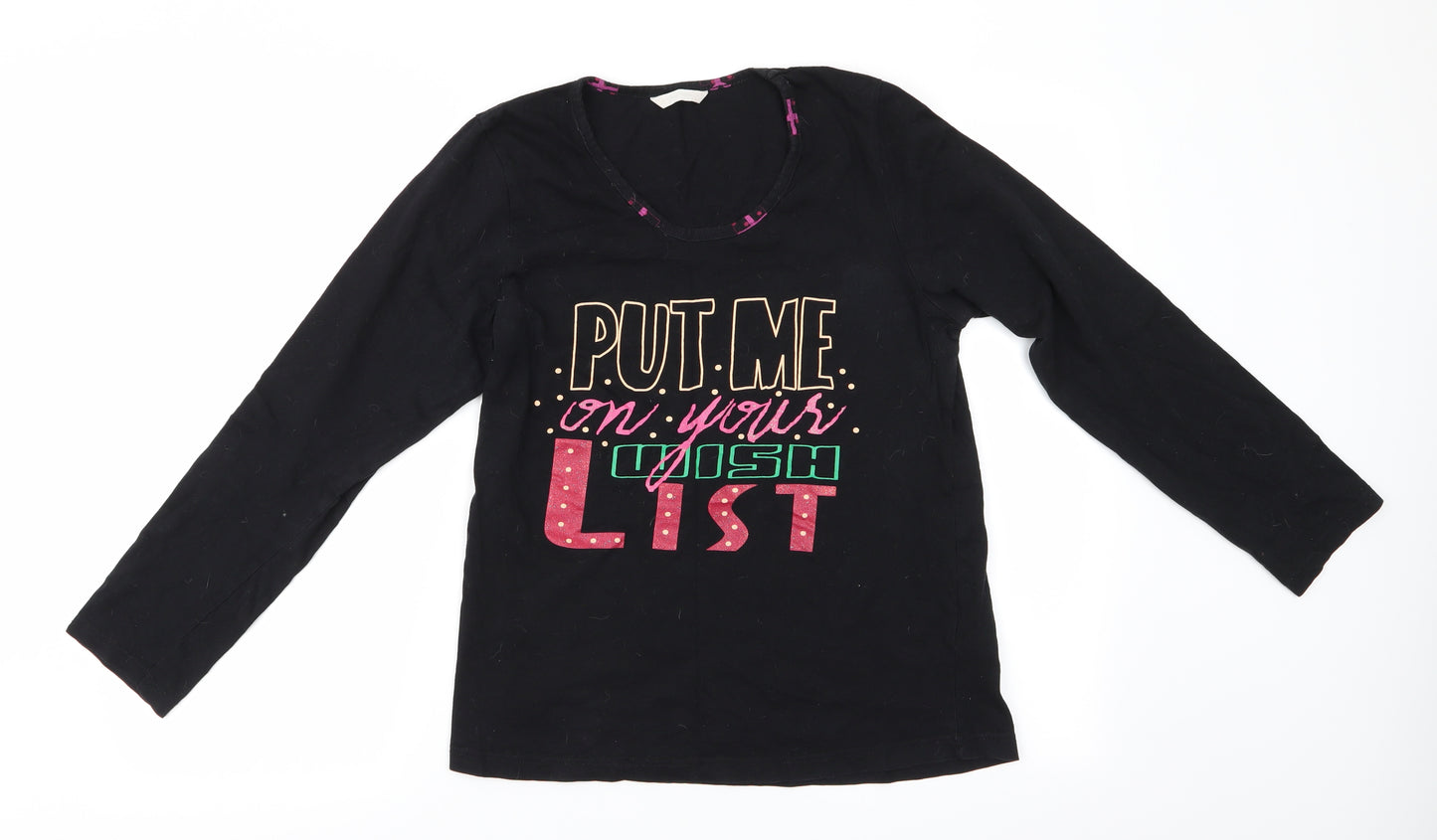 Good Night Womens Black Solid   Pyjama Top Size 12  - Put me on your wish list