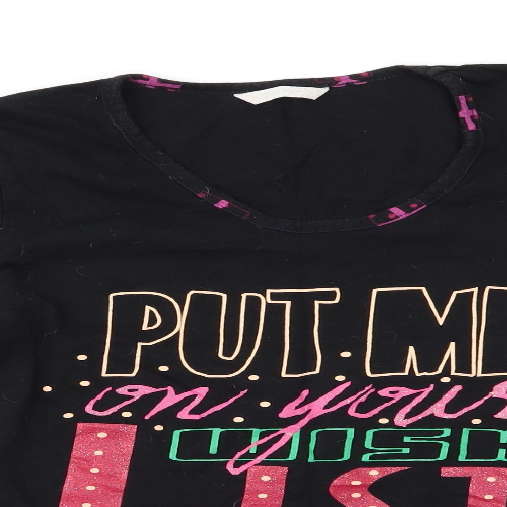 Good Night Womens Black Solid   Pyjama Top Size 12  - Put me on your wish list
