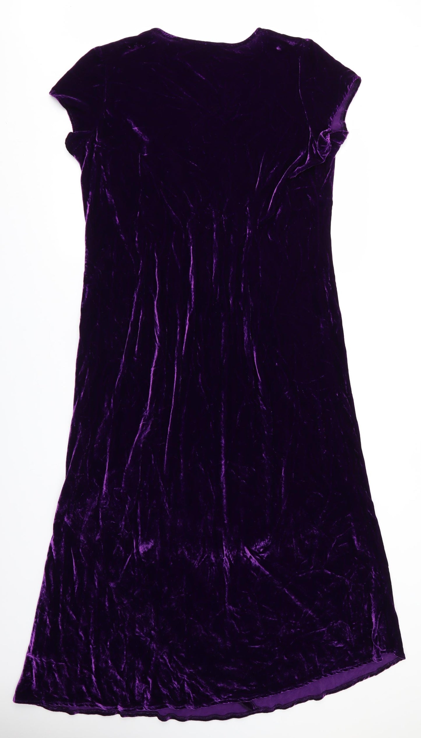 Anna Sholz Womens Purple  Velvet Fit & Flare  Size 24  - Gold Beaded neckline