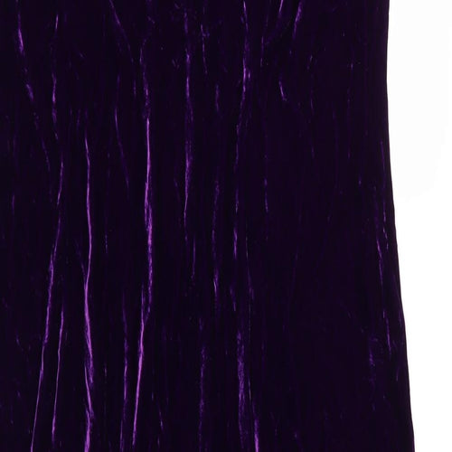 Anna Sholz Womens Purple  Velvet Fit & Flare  Size 24  - Gold Beaded neckline
