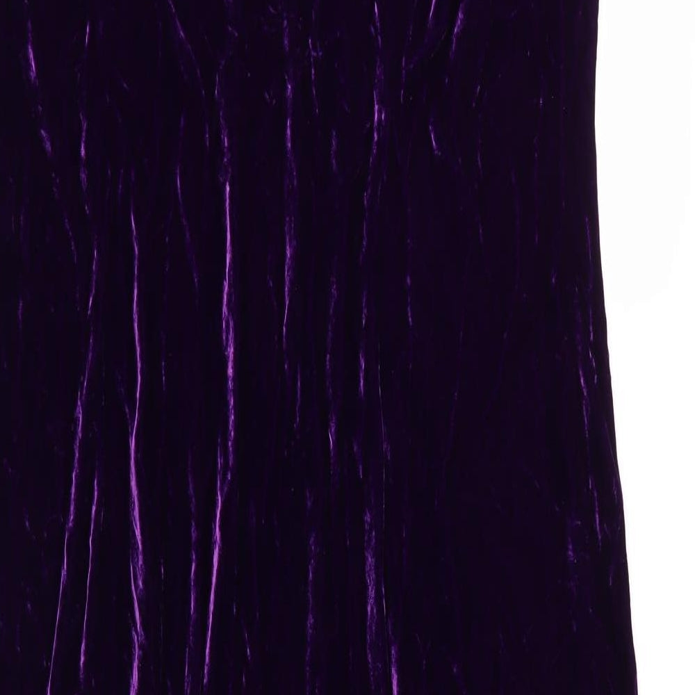 Anna Sholz Womens Purple  Velvet Fit & Flare  Size 24  - Gold Beaded neckline
