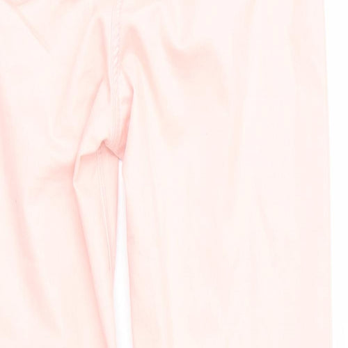 Denim Womens Pink  Canvas Trousers  Size 12 L26 in - Peach in Colour Freyed & Embroidered Hems Soft Feel