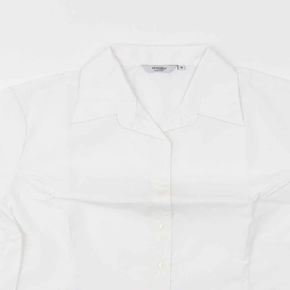 Disley Womens White   Basic Button-Up Size 16  - Non Iron