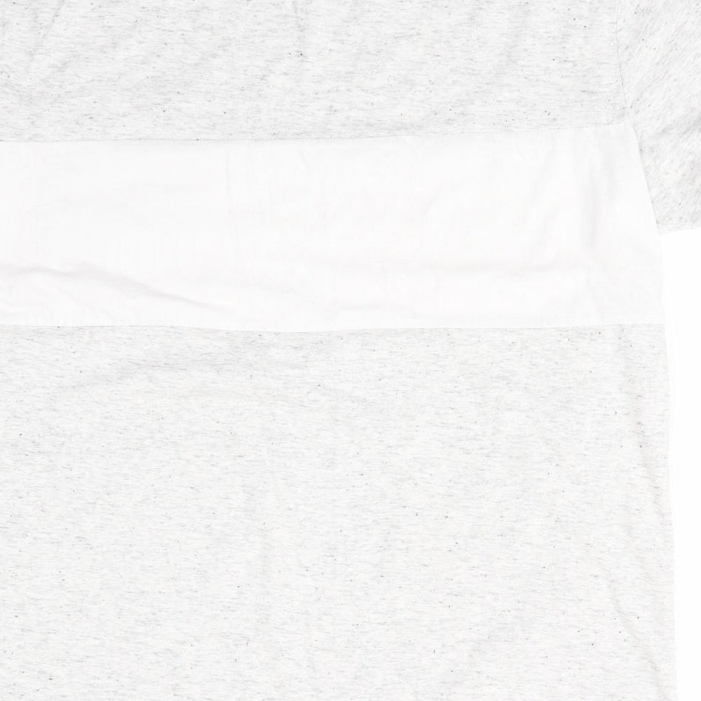 Primark Mens Grey Colourblock   T-Shirt Size XL  - Grey Black Fleck Ivory Block