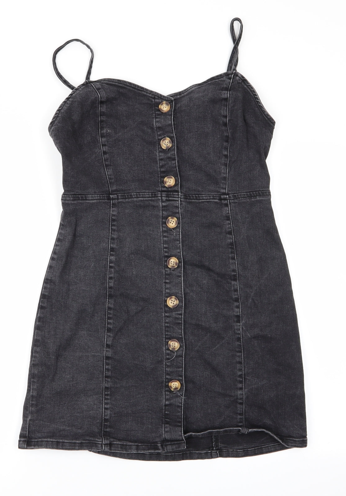Denim Co Womens Black  Denim Slip Dress  Size 12  - Denim Front Fastening Slip Style