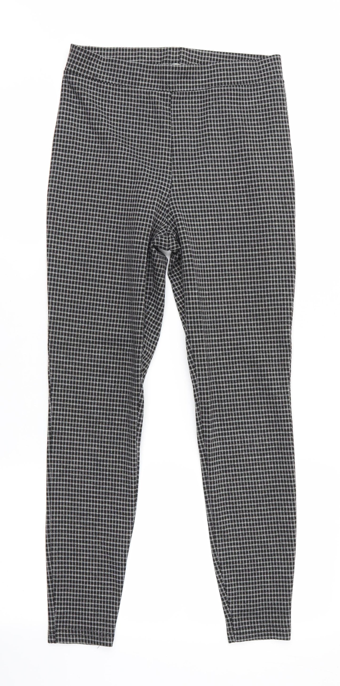 Papaya Womens Black Check  Jegging Trousers Size 10 L26 in - Small check